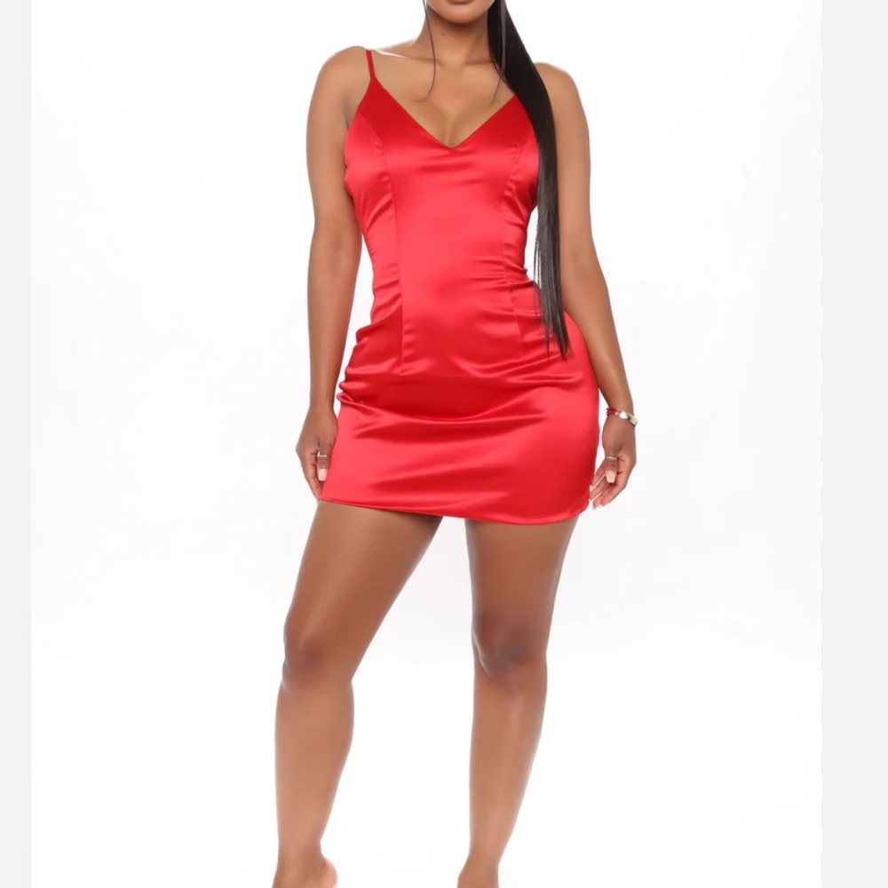 Satin Red Dress